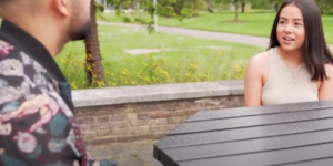 Image of two students studying English Language and Linguistics